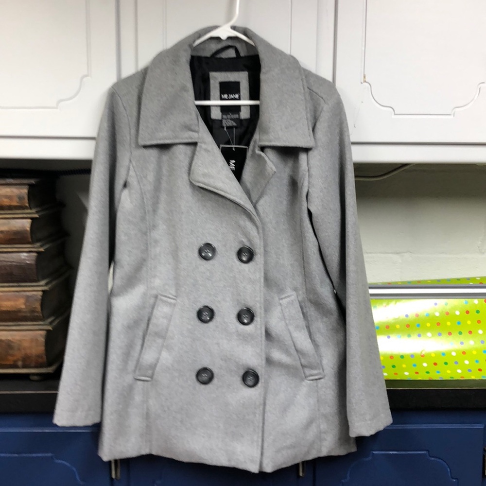 NWT Me Jane grey Peacoat size‎ large